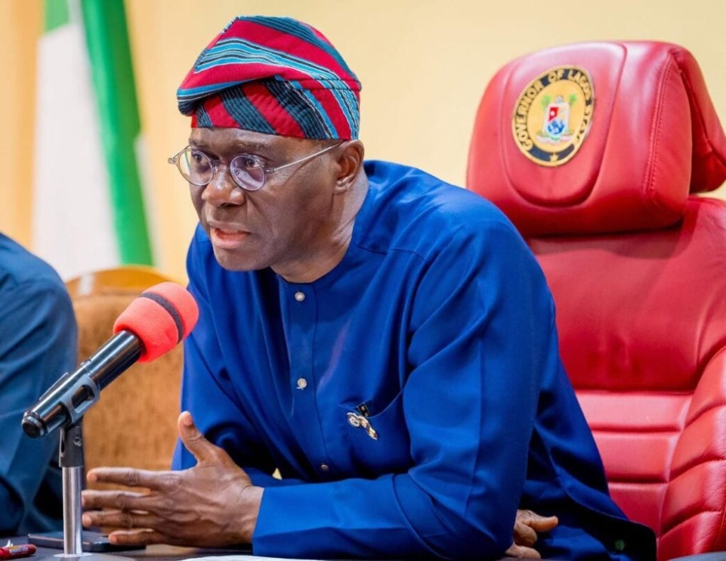 Lagos State Governor Babajide Sanwo-Olu speaking during a meeting as he discusses issues related to the state’s revenue, housing and infrastructure development.